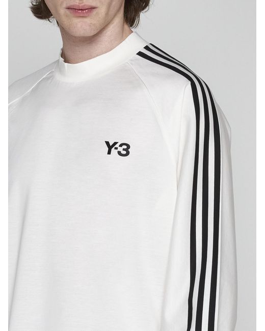 Y-3 White Cotton Long-sleeved T-shirt for men