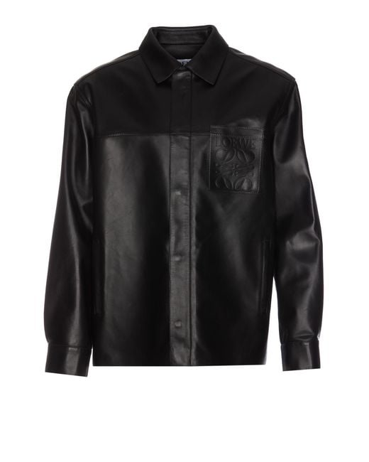 Loewe Black Jackets Lamb Leather for men