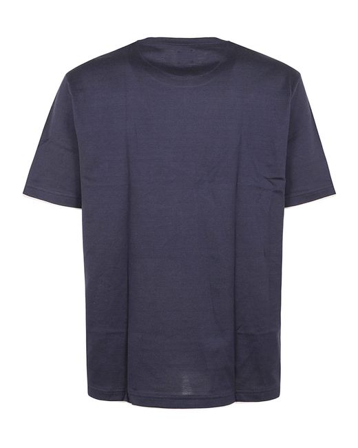 Eleventy Blue Round Neck Plain T-Shirt for men
