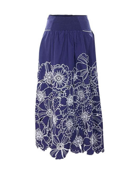 Farm Rio Blue Skirts Cotton