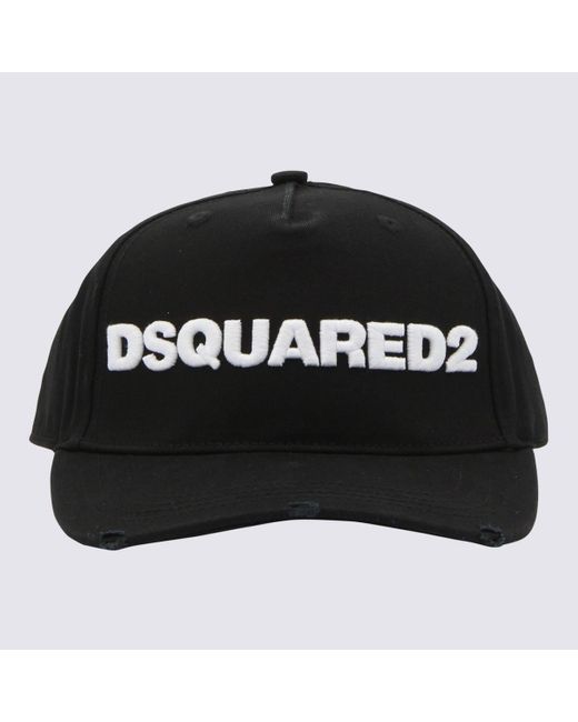 DSquared² Black And White Cotton Baseball Cap