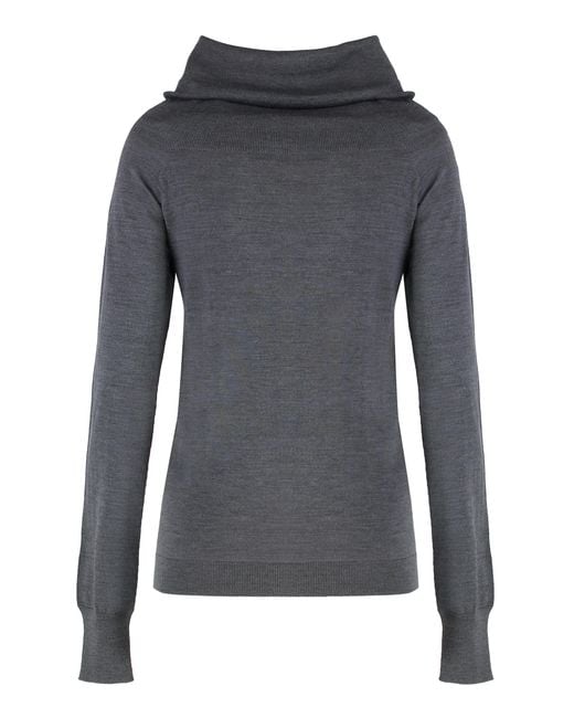 Stella McCartney Gray Turtleneck Sweater Virgin Wool