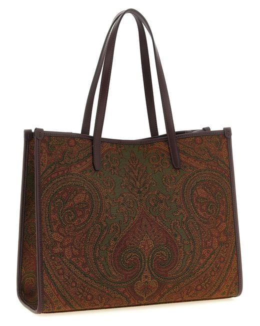 Etro Brown Polyester Tote Bag
