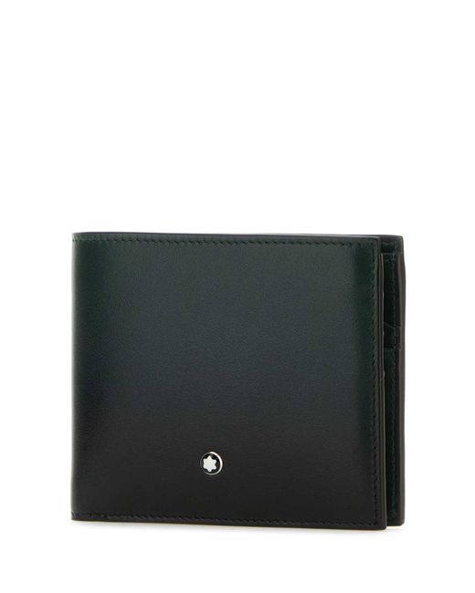 Montblanc Two-tone Leather Wallet In Black For Men 