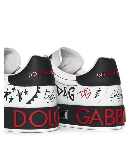 Dolce & Gabbana White Lace-up Low-top Sneakers for men