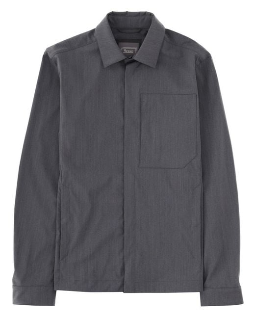 Herno Gray Overshirt Wool Blend Jacket for men
