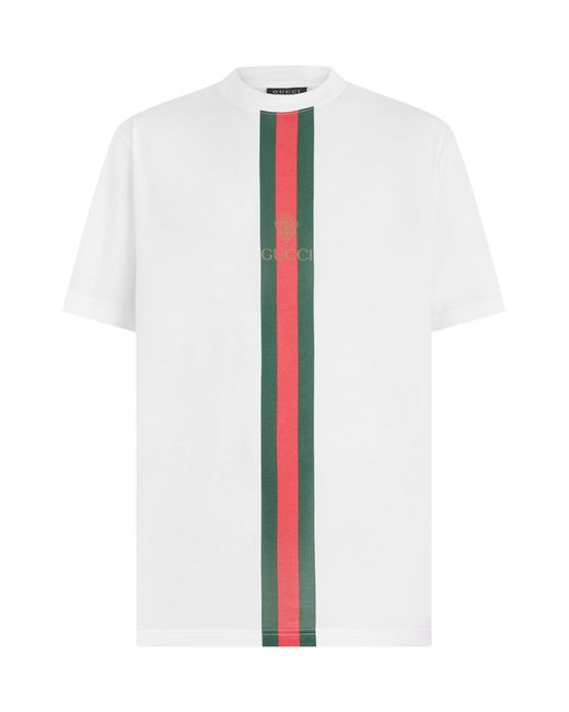 Gucci White Cotton T-Shirt-Multicolour T-Shirts for men
