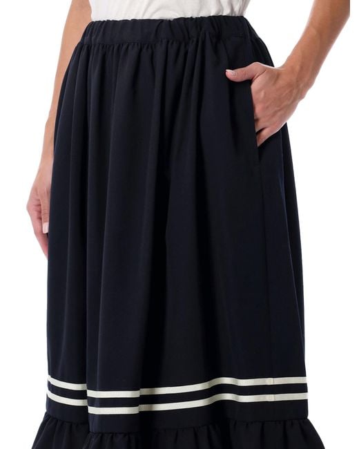 Comme des Garçons Black Wool Midi Skirt
