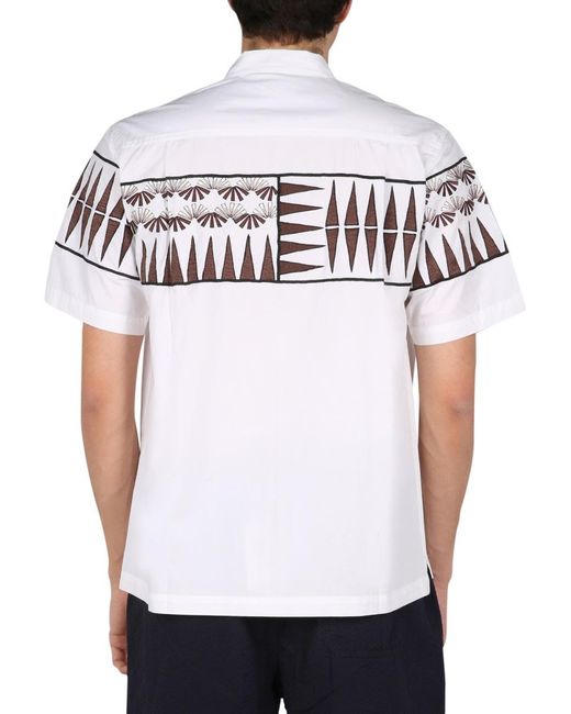 Universal Works White Shirt With Embroidery for men