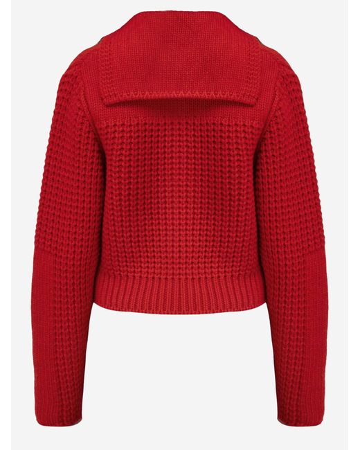 Ferragamo Red Cardigan Wool And Cashmere
