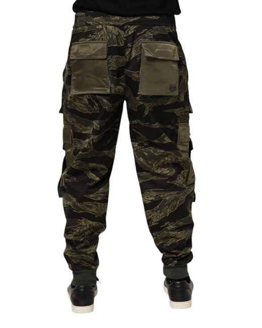 Dolce & Gabbana Black Camo Cargo Pants for men