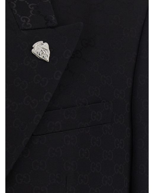 Gucci Blue Double-Breasted Jacket Cotton Blend Blazers for men