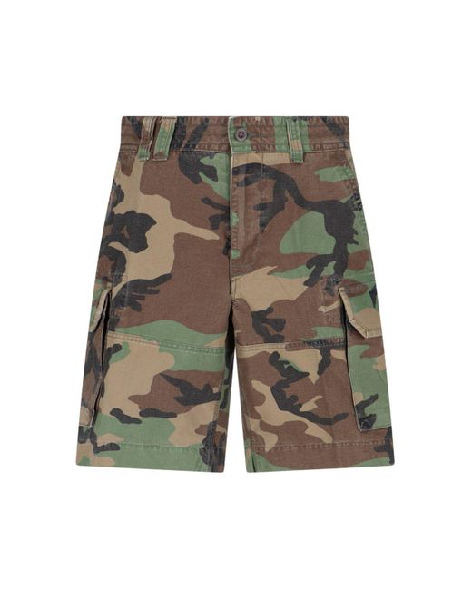 Polo Ralph Lauren Green Camouflage Printed Knee-length Cargo Shorts for men
