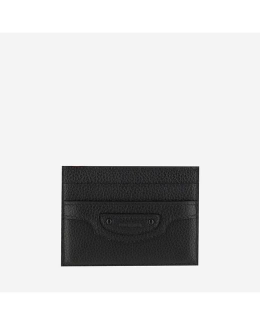 Balenciaga Black Neo Classic Card Holder Calf Leather Wallets & Cardholders for men