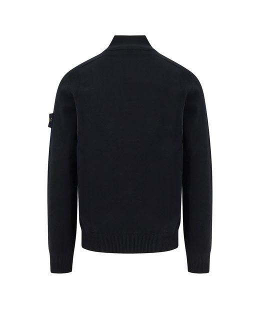 Stone Island Blue Certified Virgin Wool Sweater for men