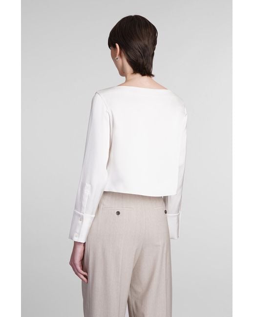 Theory Blouse In White Triacetate