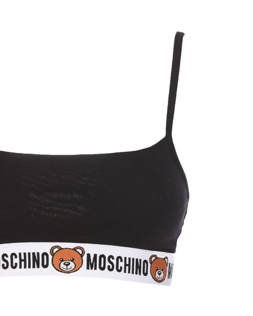 Moschino Black Logo Bra Top