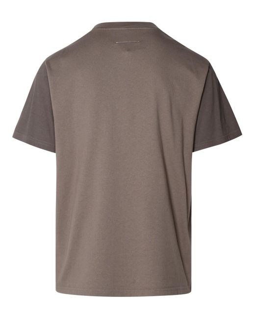 MM6 by Maison Martin Margiela Gray Brown Cotton T-shirt for men