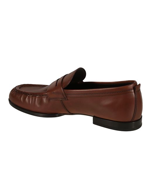 Tod's Brown Logo Stamp Classic Loafers for men