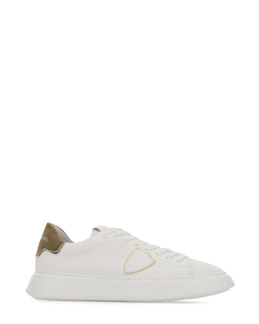 Philippe Model White Round-toe Lace-up Sneakers for men