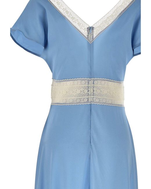 P.A.R.O.S.H. Blue Sesamo Silk Dress
