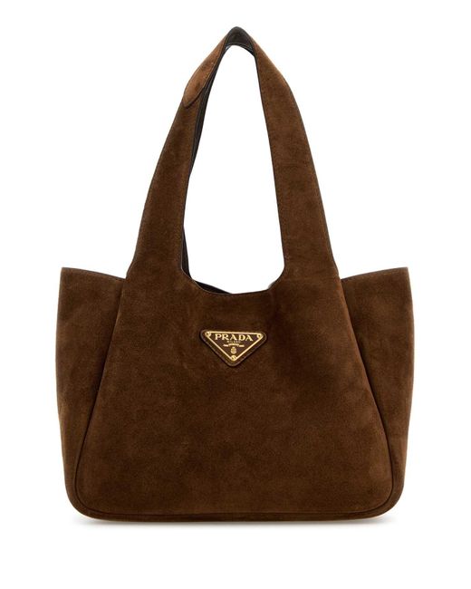 Prada Brown Suede Handbag