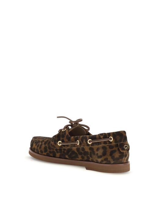 Gianvito Rossi White Loafers Leopard-Print