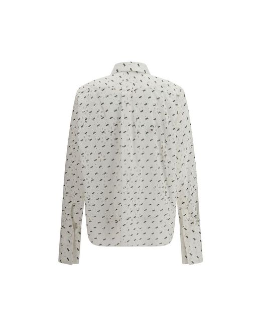 Gcds Gray White Cotton Pattern Shirt