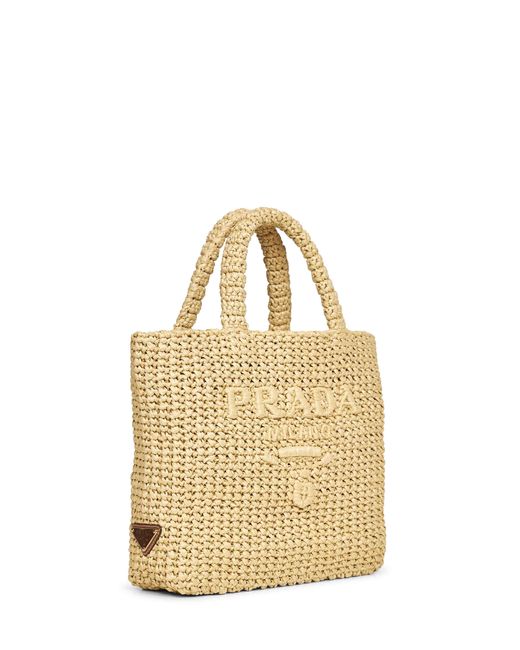 Prada Metallic Natural Small Tote Bag