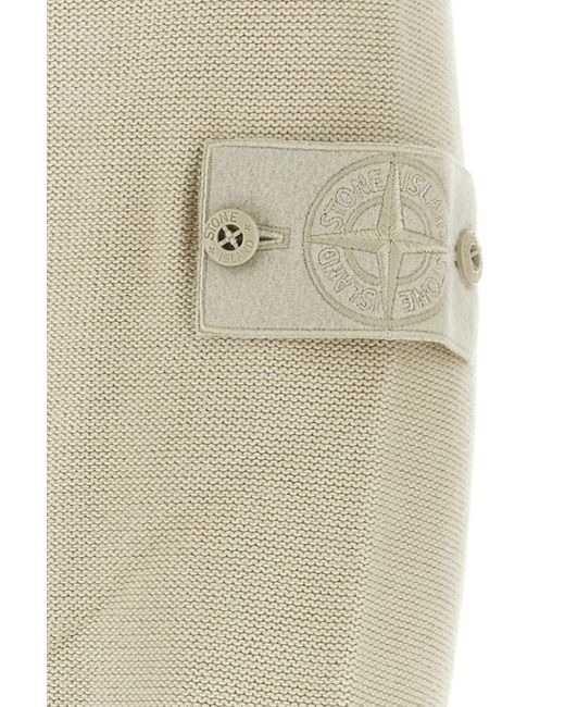 Stone Island Natural Sand Cotton Blend Sweater for men