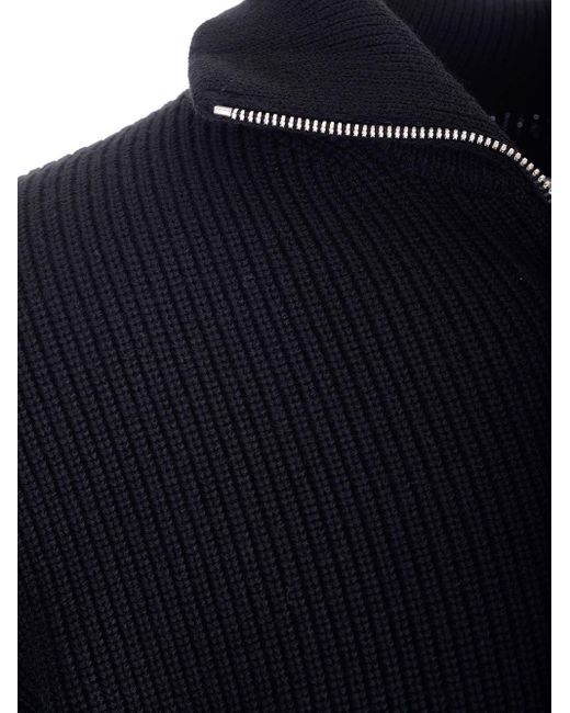 Maison Margiela Blue Knitted Cardigan With Zip for men