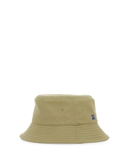 Burberry Green Baseball Cap With Ekd Cotton Hat
