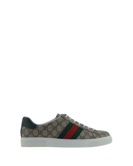 Gucci Brown Ace GG Canvas Low-top Sneakers for men