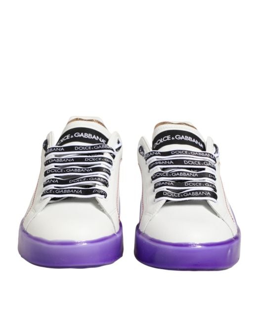 Dolce & Gabbana White Leather Low Top Sneaker Shoes 100Lf