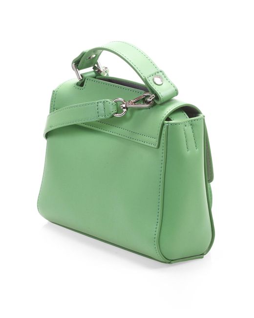 Orciani Green Sveva Vanity Mini Leather Handbag