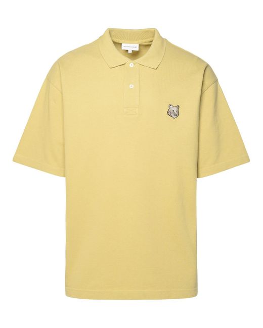 Maison Kitsuné Yellow Khaki Cotton Polo Shirt for men