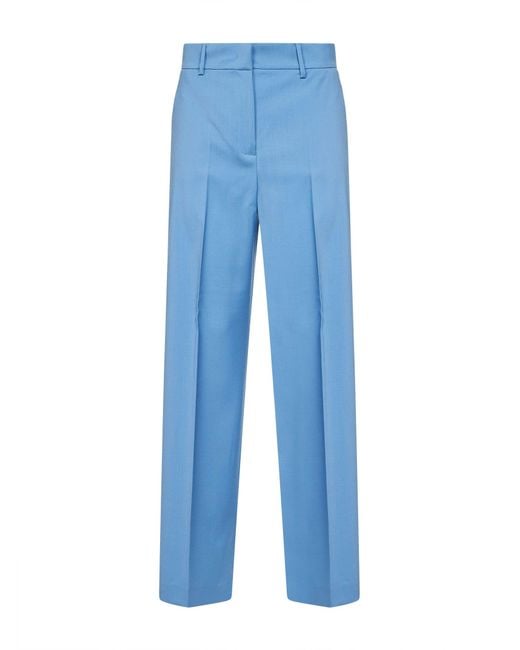 Weekend by Maxmara Blue Palazzo Trousers Virgin Wool