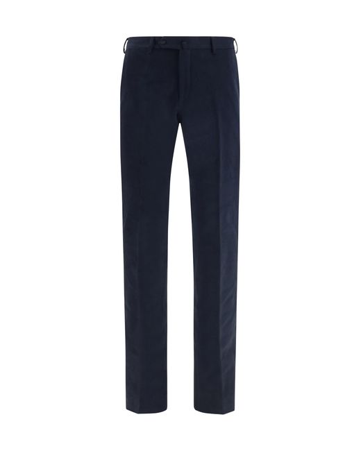 Germano Blue Tailored Corduroy Pants Cotton; Elastane for men