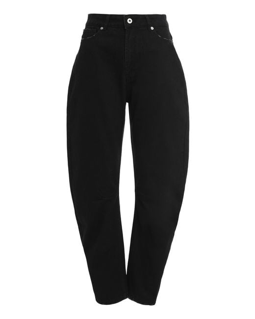 Halfboy Black Tapered-Fit Jeans Cotton Wide-Leg