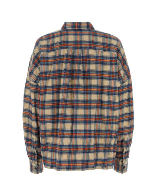 DSquared² Gray Embroidered Flannel Oversize Shirt