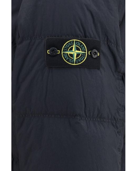 Stone Island Blue Crinkle Reps Ny Down Jacket for men