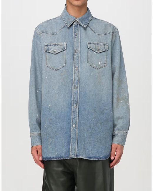 Acne Blue Karty Distressed Denim Overshirt for men