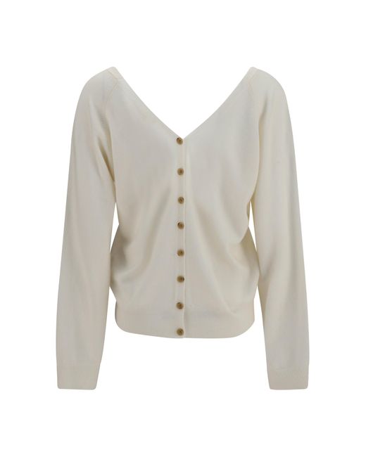 Lisa Yang White Jiani Cashmere Cardigan Kashmir/Capra Hircus