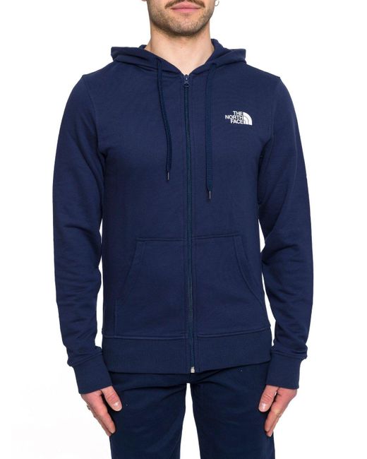 The North Face Blue Logo Printed Zip-up Hoodie for men