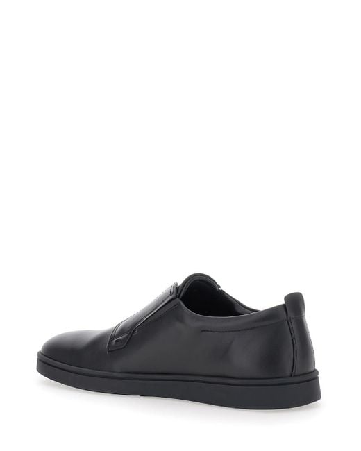 Ferragamo Black 'Alfie' Sneakers With Gancini Detail On The Side And Embossed Logo Lettering On The Side for men