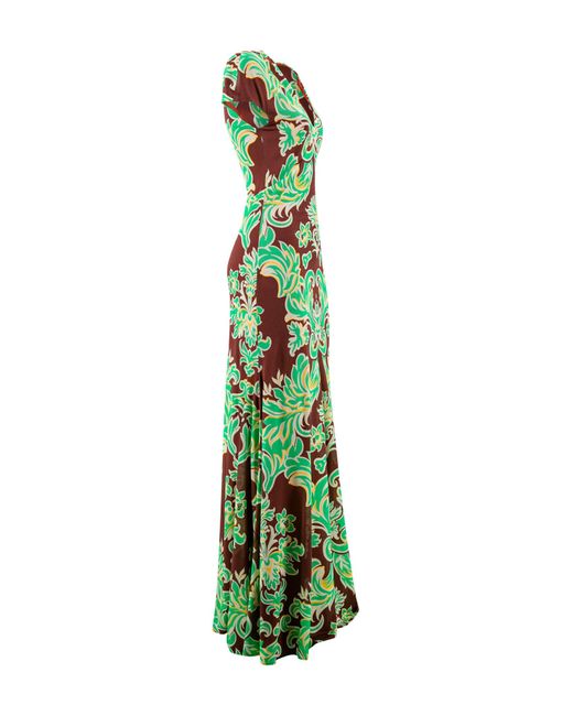 Etro Green Printed Jersey Dress