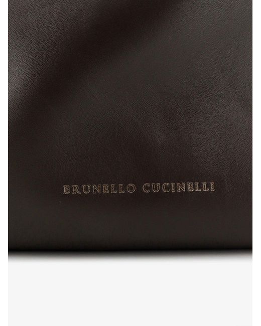 Brunello Cucinelli Black Shoulder Bag Mellow Leather