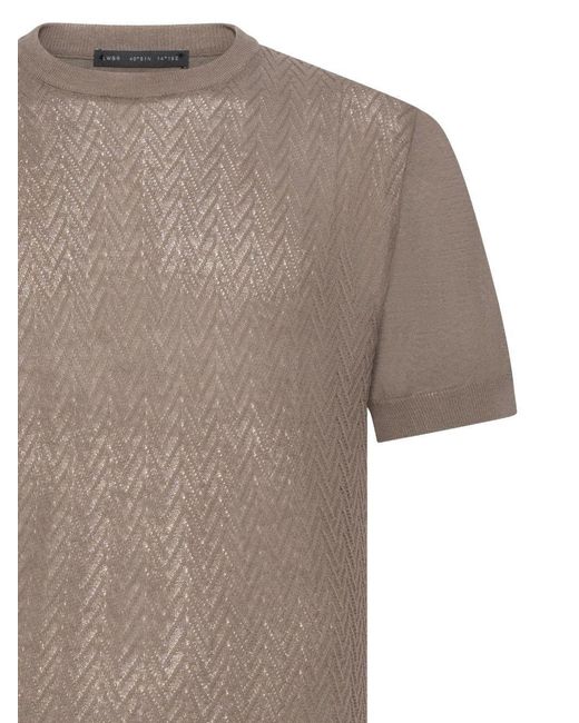 Low Brand Gray Ribbed Crewneck Sweater Cotton for men