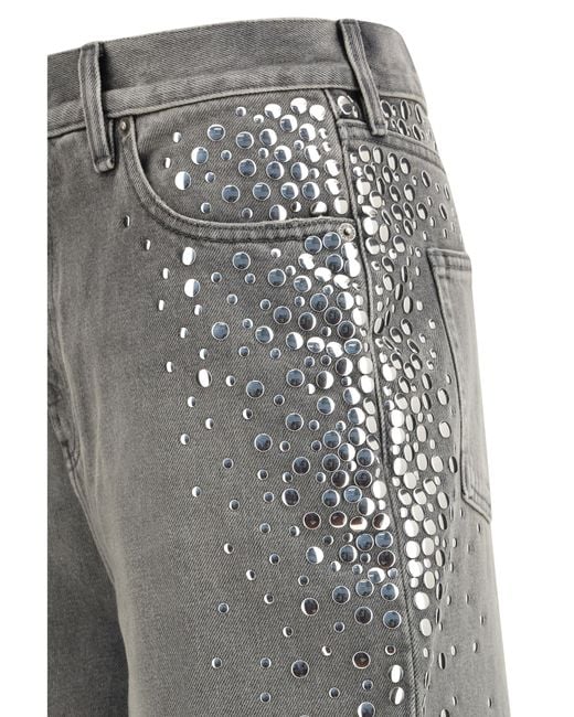 Golden Goose Deluxe Brand Gray Melody Stud Degraded Jeans Cotton