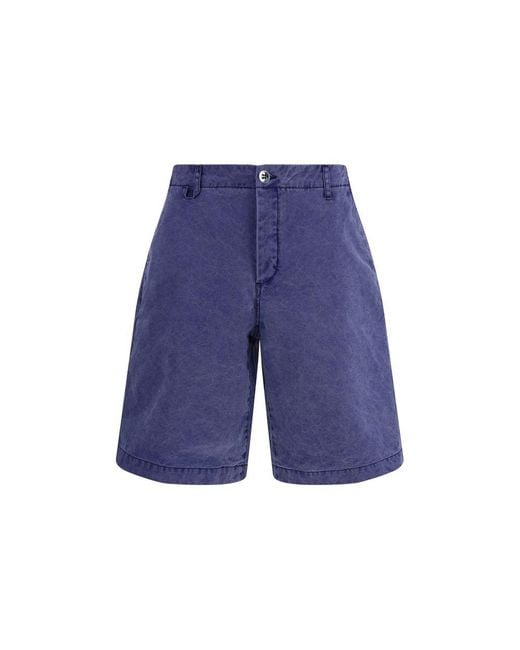 Jacquemus Blue Cotton Bermuda Shorts for men
